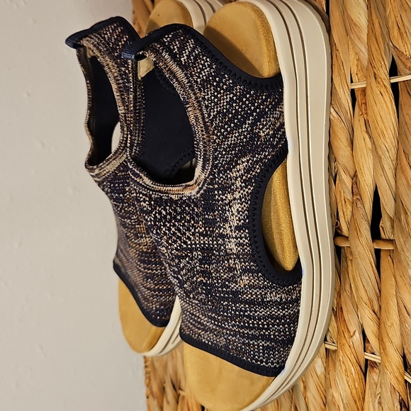 Remonte Soft Womens Navy & Tan Stretchy Comfort Open-Toe Shoes Sandals Sz.37 / 7 - Picture 4 of 7